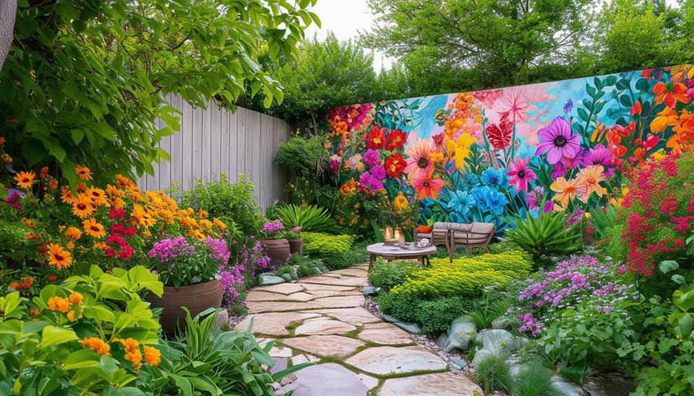 Gartengestaltung: Wandgemälde für einen Farbakzent