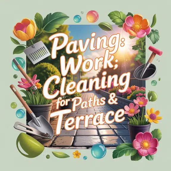 Pflasterarbeiten: Frühjahrsputz für Wege & Terrasse Außenbereiche 1 paving cleaning spring maintenance 4o4ff Außenbereiche, Frühjahrsputz, gepflasterte Oberflächen, mechanische Methoden, Pflasterarbeiten, Pflasterreinigung, Pflasterreparatur, Pflegepraktiken, teleskopische Fugenkratzer, Terrassenpflege, W, Wertvolles Fugenmaterial