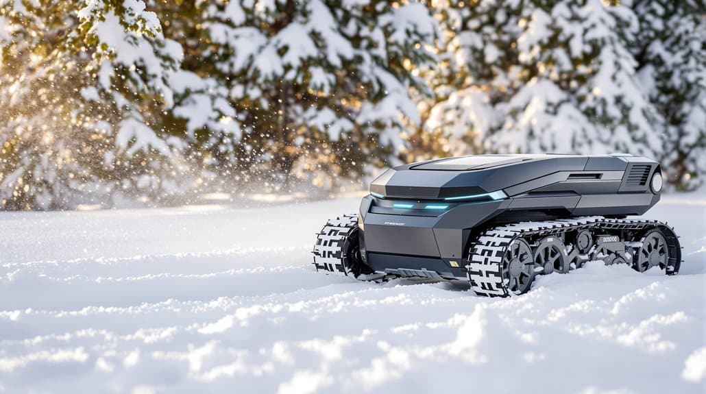 Roboter-Rasenmäher im Schnee