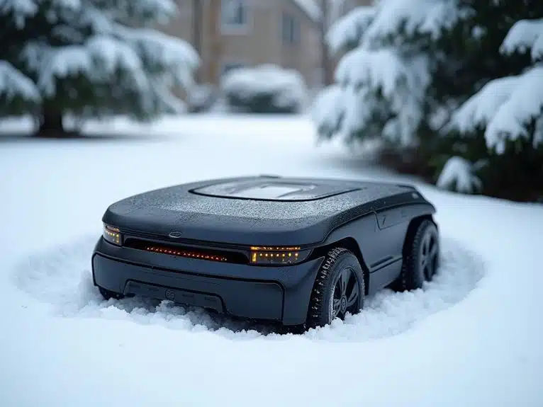 Zukunftstechnologie: Robotischer Rasenmäher im Schnee ganzjährige Grundstückspflege 2 Wintervorschriften und Versicherung