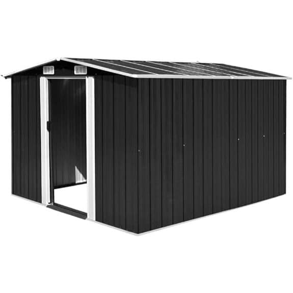Outsunny Metall-Gartenhaus 257 x 298 x 178 cm Anthrazit