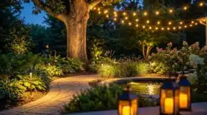 den Garten mit Beleuchtung verschönern