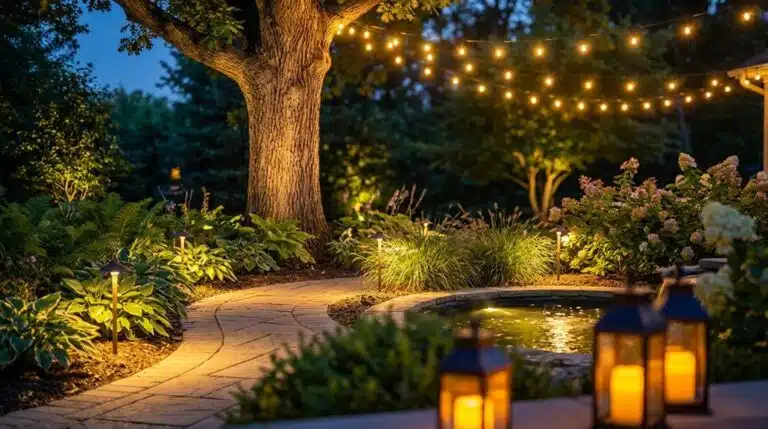 den Garten mit Beleuchtung verschönern