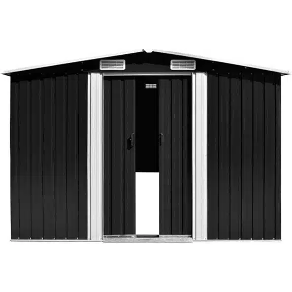 Die 15 besten Geräteschuppen aus Metall, die Ihre Werkzeuge sicher aufbewahren Belüftungssystem 7 Gartenhaus mit Schiebetüren und Fenstern