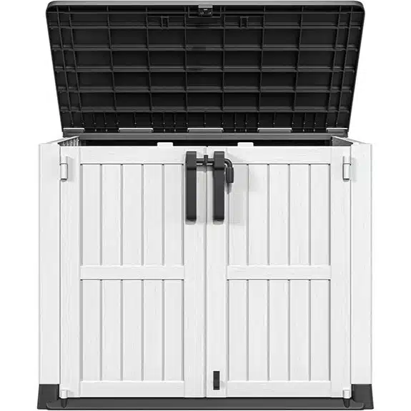 5 Best Geräteschuppen Kunststoff before 4 DWVO Garten-Aufbewahrungsschuppen aus Kunststoffharz - Grau