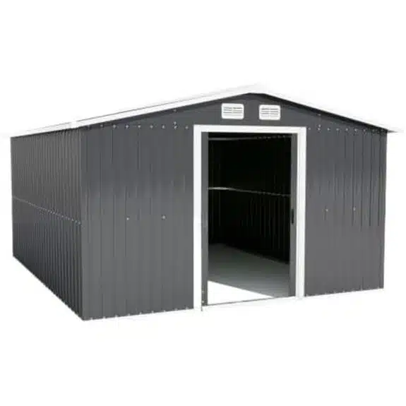 Die 15 besten Geräteschuppen aus Metall, die Ihre Werkzeuge sicher aufbewahren Belüftungssystem 6 Großer Metall-Geräteschuppen mit abschließbarer Tür