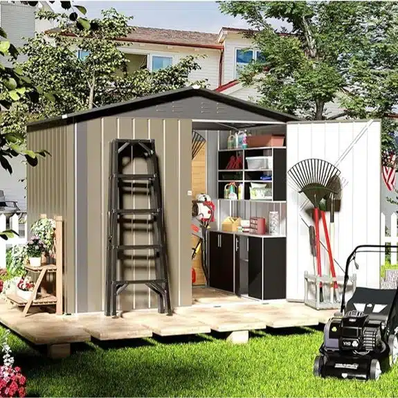 Die 15 besten Geräteschuppen aus Metall, die Ihre Werkzeuge sicher aufbewahren Belüftungssystem 8 Metall-Lagerschuppen 1,8x1,2m mit abschließbaren Türen