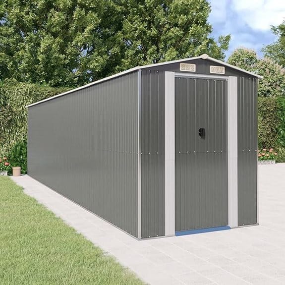 Metall-Gartenhaus mit Stauraum (192 x 772 x 223 cm)