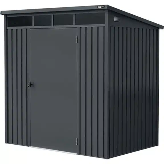 Die 7 besten Geräteschuppen, die Ihre Werkzeuge sicher und ordentlich aufbewahren 6 AXI Victor Metall-Geräteschuppen mit Schloss