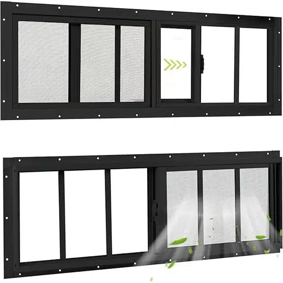 8 Best Geräteschuppen Kunststoff mit Fenster box 5 COLORPAPA Schiebefenster für Schuppen mit gehärtetem Glas (2er-Pack)
