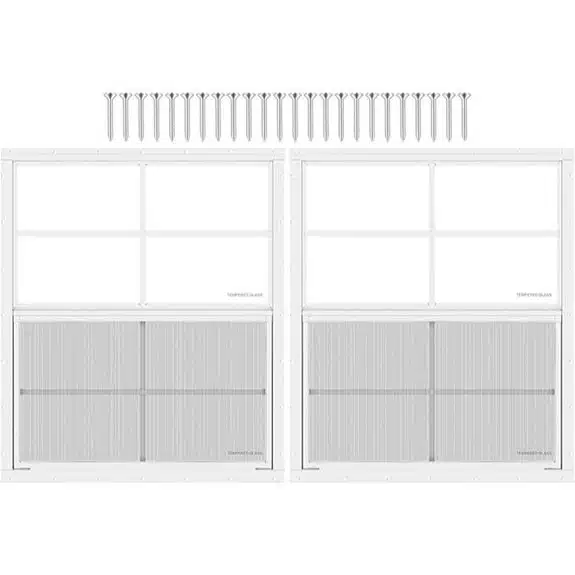 8 Best Geräteschuppen Kunststoff mit Fenster box 2 2er-Pack Schuppenfenster 61 x 68 cm, weiß