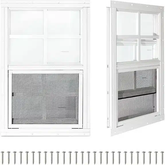 8 Best Geräteschuppen Kunststoff mit Fenster box 1 COLORPAPA 2er-Pack Schiebefenster für Schuppen, 24 x 27