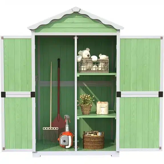 Die 15 besten Geräteschuppen aus Holz, die Ihre Werkzeuge sicher und trocken aufbewahren Fundament 7 Holz-WPC-Geräteschuppen für die Gartenlagerung